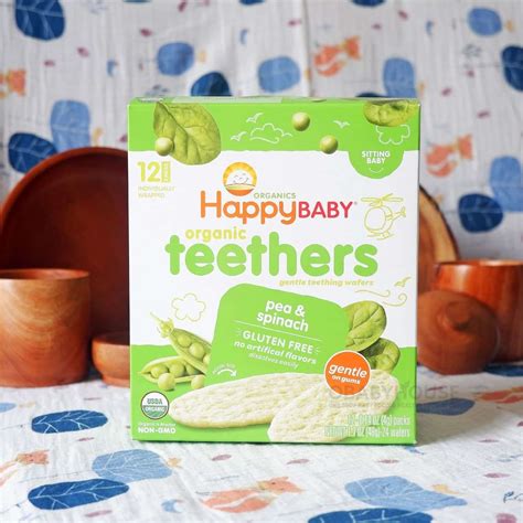 Happy Baby Organic Teethers Wafers Pea and Spinach – Obabyhouse