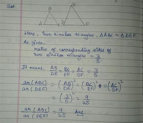 the ratio of corresponding sides of two similar triangles are in the ...