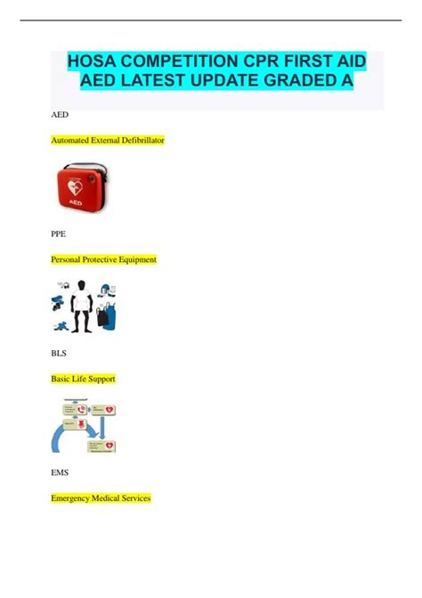 HOSA COMPETITION CPR FIRST AID AED LATEST UPDATE GRADED A - HOSA ...