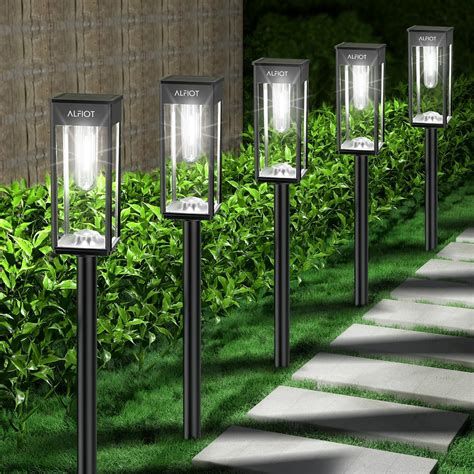 ALFIOT Solar Pathway Lights Outdoor,6 Pack Bright Solar Lights Outdoor ...