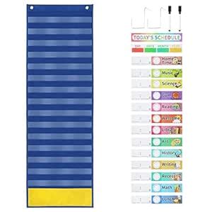 ATORSE® Schedule Pocket Chart Educational Charts for Preschool Activity ...