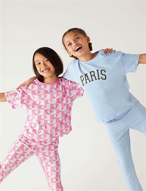 Buy Combo 2 Cotton Mix Crew Neck Nightwear Set at Marks & Spencer