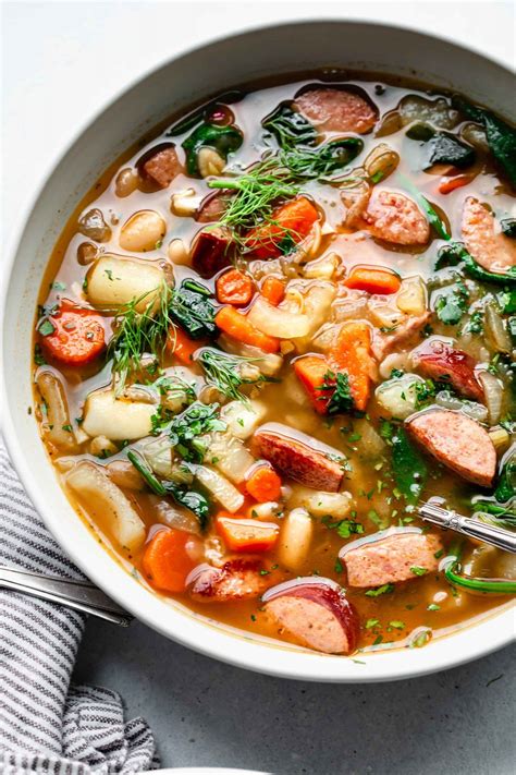 This easy Kielbasa Soup recipe is filled with savory sausage, hearty ...