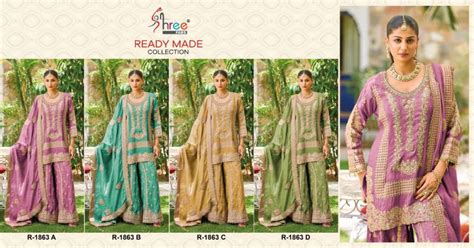 Shree R 1863 A To D Ready Made Pakistani Salwar Kameez