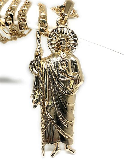 San Judas Gold Plated Chain Necklace by Fran & Co. Jewelry