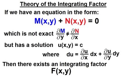 Image result for Integrating Factor Example