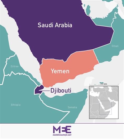 Map Of Djibouti And Yemen