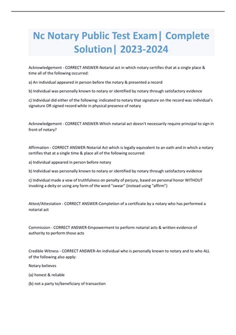 Image result for Notary Test NC Study Guide