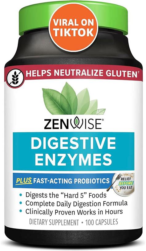 Zenwise Plant-Based Gut Alive Multi-Pill Probiotic Digestive Enzymes Supplement for Digestive ...
