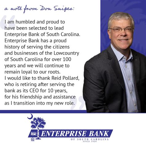 Enterprise Bank of South Carolina on LinkedIn: A note from our CEO ...