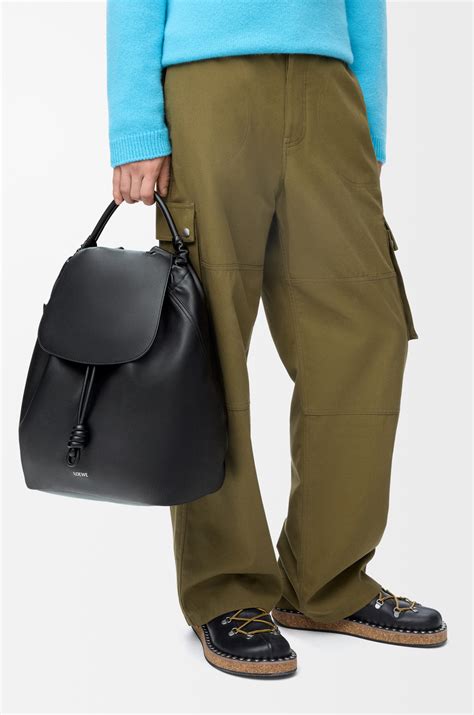 Flamenco backpack in shiny supple calfskin Black - LOEWE