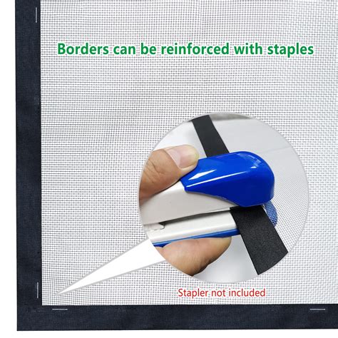 Window Screen with Black Upgraded Hook and Loop Adhesive Edging Frame ...