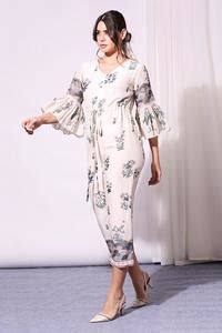 Buy White Linen V Neck Floral Print Jumpsuit For Women by Soup By ...