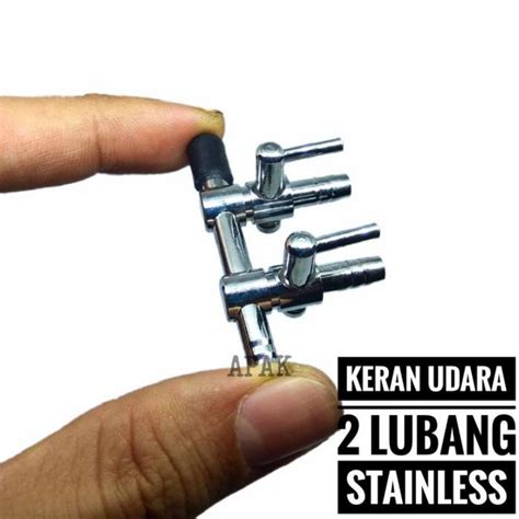 Jual Kran Keran 2 Cabang Nikel Stainless Pembagi Udara Aerator Aquarium ...