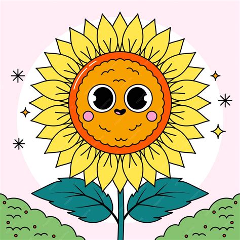 Premium Vector | Hand drawn sunflower cartoon illustration