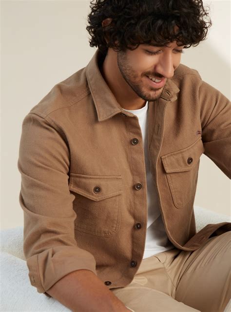 Buy Old Copper Overshirt | Casual Beige Solid Overshirts for Men Online ...