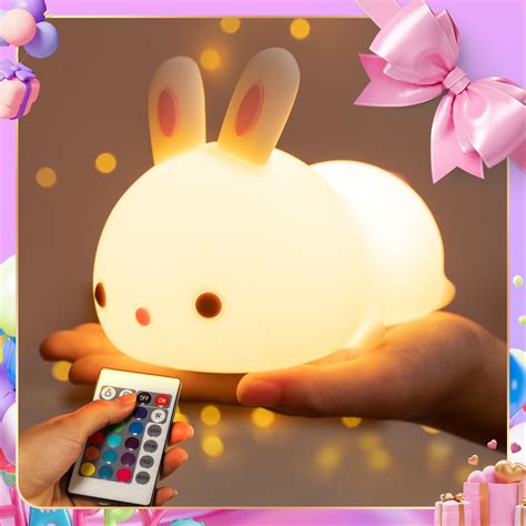 One Fire Bunny Night Lights For Girls, Cute Rabbit Animal Baby Toddler ...