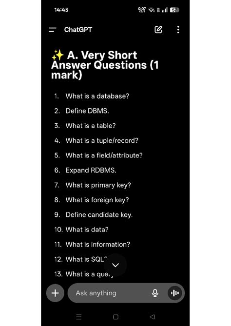 IT Unit 1: Database Short Answer & Long Answer Questions - Studocu