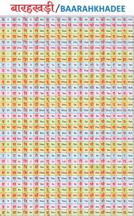 surmul 45.72 cm Educational Wall Chart Barakhadi English Hindi Kids ...