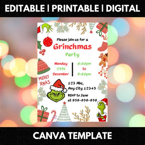 Grinchmas Christmas Invitation Template | Grinch Invite – CreativeRino