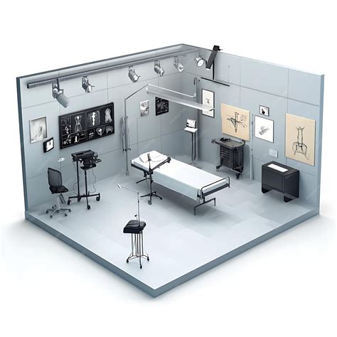 3D Forensic Crime Scene Reconstruction Studio Interior with Equipment ...