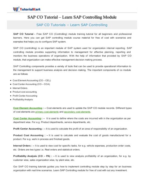 Image result for SAP Co Module Tutorial