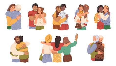 Premium Vector | People hugging bonding and deep feelings vector