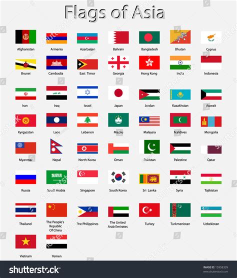 Asian Flags With Names
