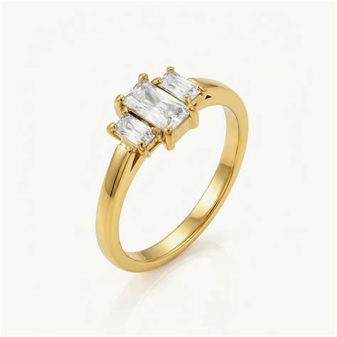 Tri Emerald Cut Stone Ring – PALMONAS