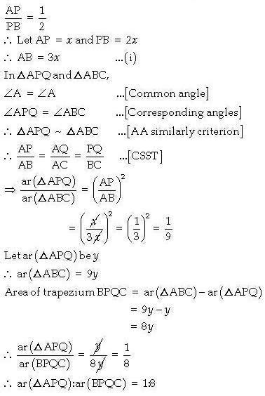 In [tex]\triangle ABC [/tex], P divides the side AB such that AP : PB ...