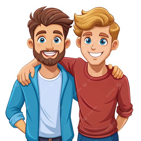 Two Male Best Friends Cartoon, Two Male, Best Friends, Friendship PNG Transparent Image and ... - aesthetic names for male best friend