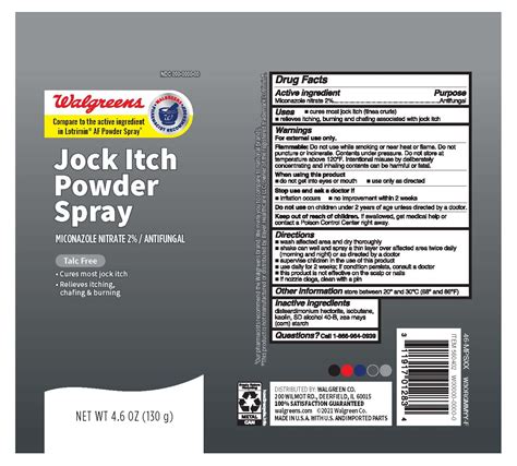 Walgreens Jock Itch Powder Spray