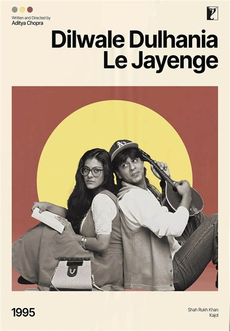 Dilwale Dulhaniya Le Jayenge - DDLJ - Shah Ruch Khan - Superhit Bollywood Hindi Movie Poster ...