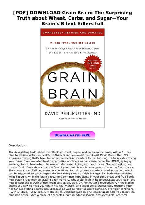 [PDF] DOWNLOAD Grain Brain: The Surprising Truth about Wheat, Carbs,
