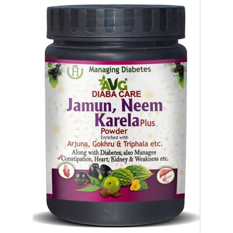 AVG Diaba Care Jamun, Neem & Karela Plus Powder 200g Herbal Suppliment ...