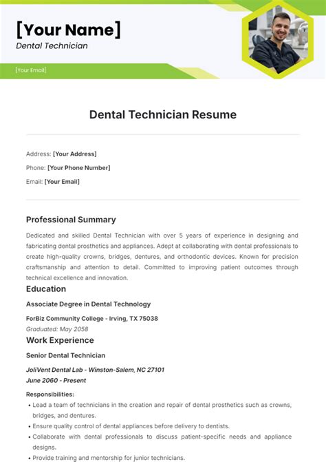 Dental Technician Resume