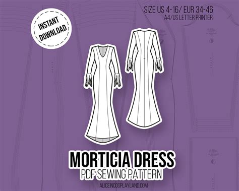 Morticia Addams Costume Pattern