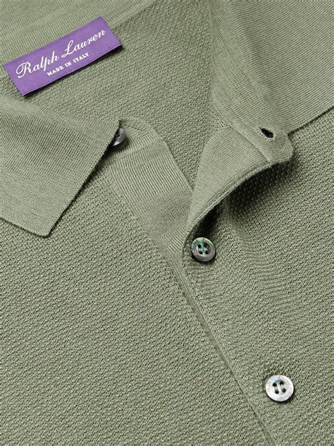 Ralph Lauren Purple label - Logo-Embroidered Silk and Cotton-Blend Polo ...