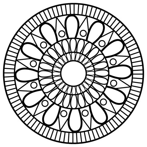 mandala coloring pages - easy mandala coloring page - simple mandala ...