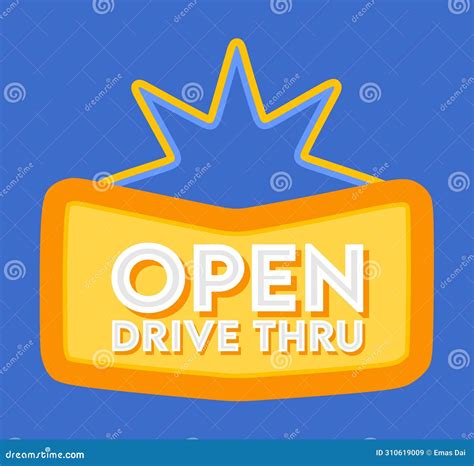 Open drive thru 24 hour stock illustration. Illustration of light ...