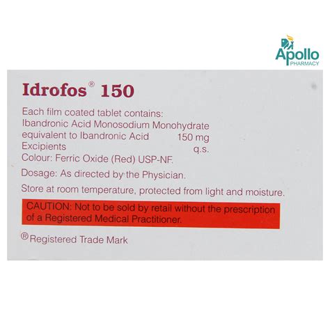 Idrofos 150 Tablet 3's Price, Uses, Side Effects, Composition - Apollo ...