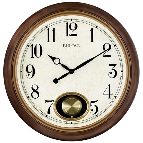 Buy Bulova C4868 Jefferson Wall Clock, Brown Cherry Online at Low ...