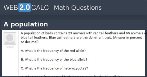 View question - A population