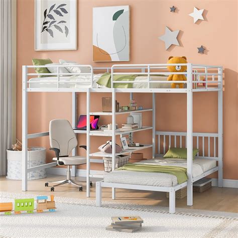 Furse Metal Loft Bed With Built-in Desk