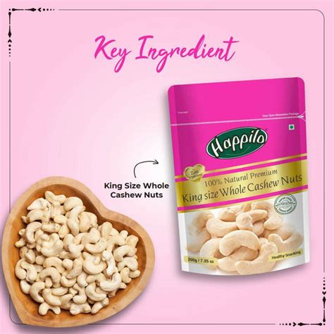 Buy Happilo King Size Premium Whole Cashew Nuts Online at Best Price ...