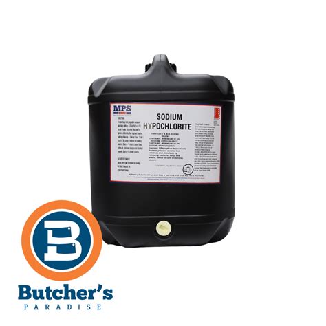 Sodium Hypochlorite (Bleach) 20L – PICK UP ONLY – Butchers Paradise