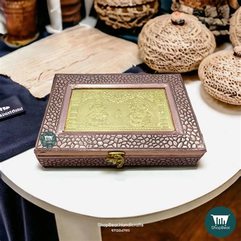 Lakshmi Ganesh Copper Dry Fruit Box 10x7 – Diwali Gift | ShopBeat