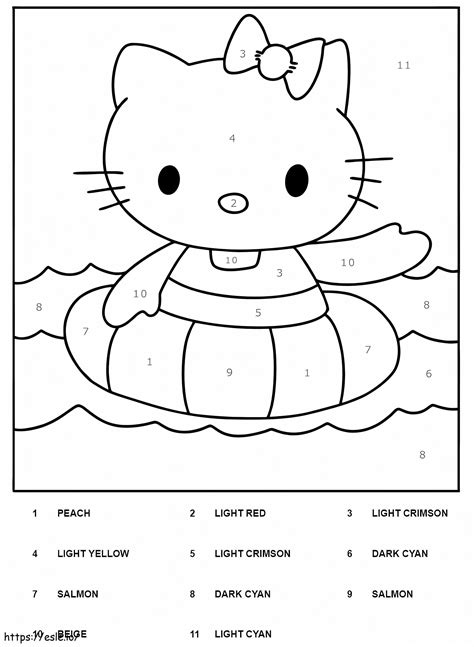 10 Hello Kitty Coloring Number | Coloring Craze