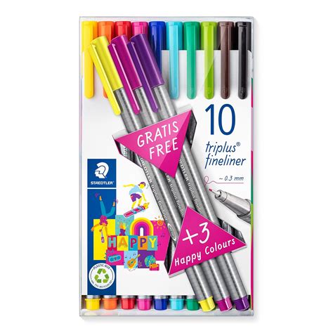Staedtler Triplus Fineliner Pack Of (10+3) Shades : Amazon.in: Office ...