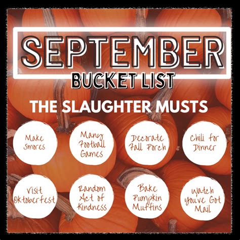 September Bucket List – A Little Bit of Everything